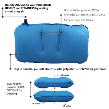 InstantCamp Cloud Pillow center baffles provide head stabilization for comfortable rest.