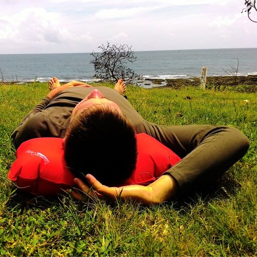 InstantCamp Ultra Light Pillow suitable for stomach sleepers seeking compact comfort.