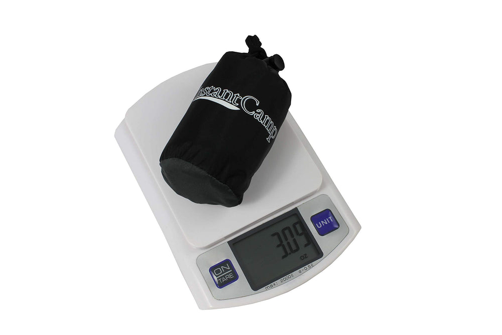 InstantCamp Ultralight Pillow inflated to 18x11x6 for full-size comfort on the go.