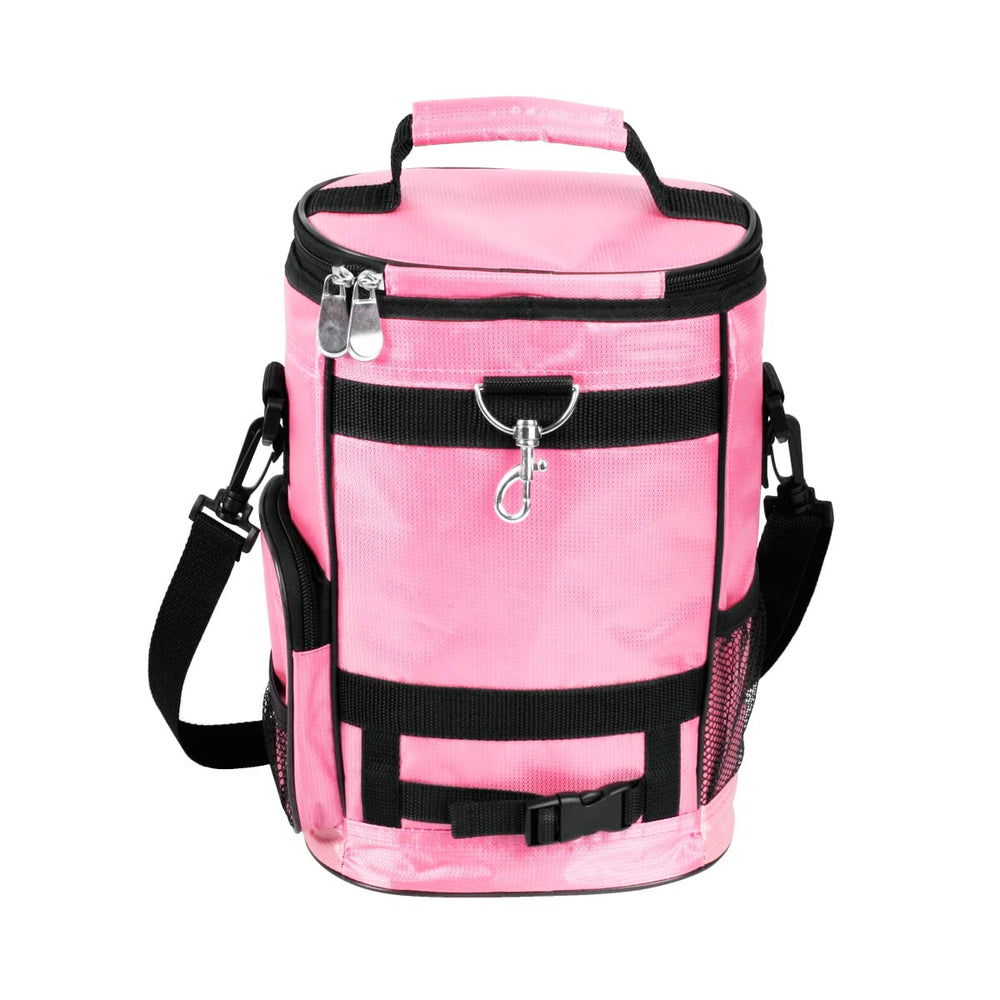 Intech Golf Bag Cooler Accessory Caddy pink, side view showing capacity