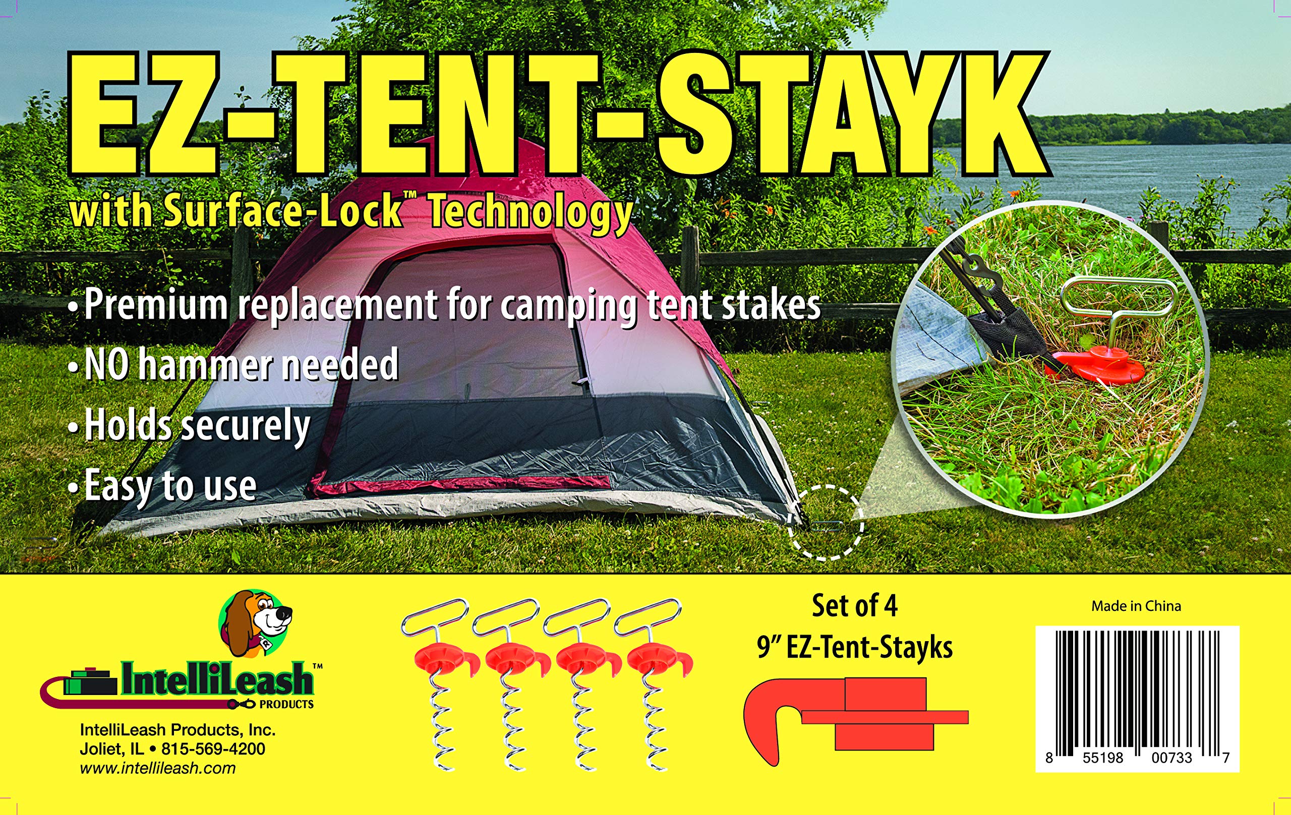Intellileash EZ-Tent-Stayk four stakes per pack ready for multi-anchor setups.