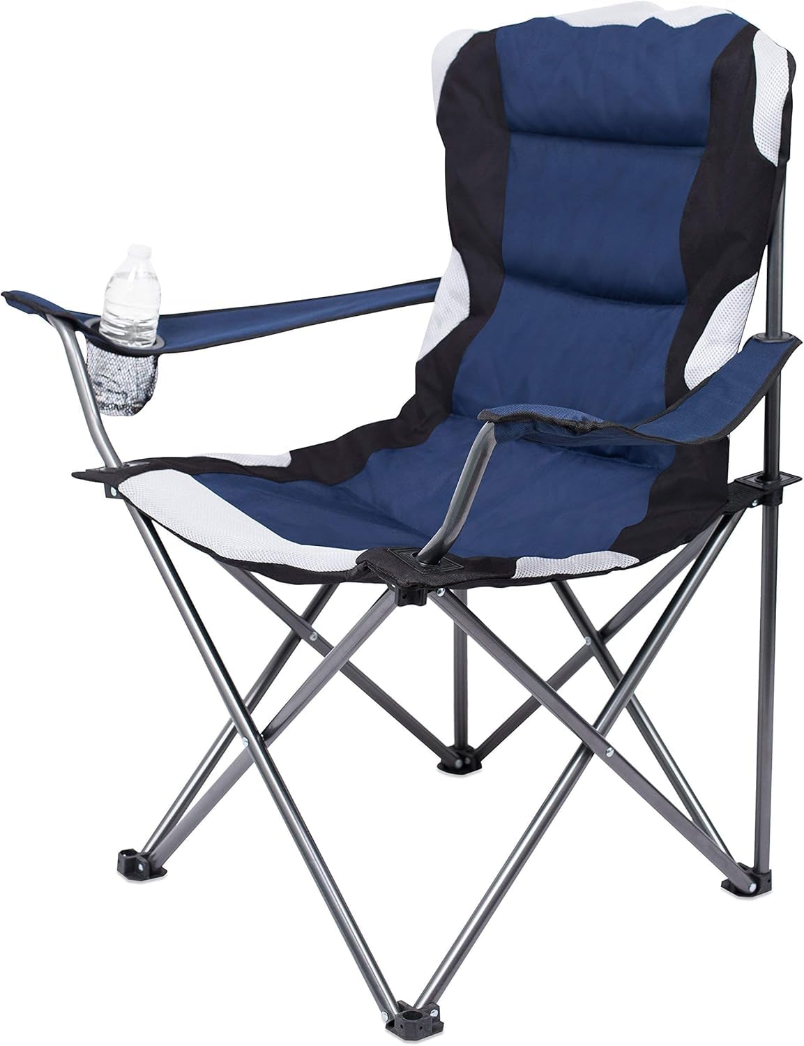 Internet's Best padded camping chair 2-pack in navy blue for outdoor seating.