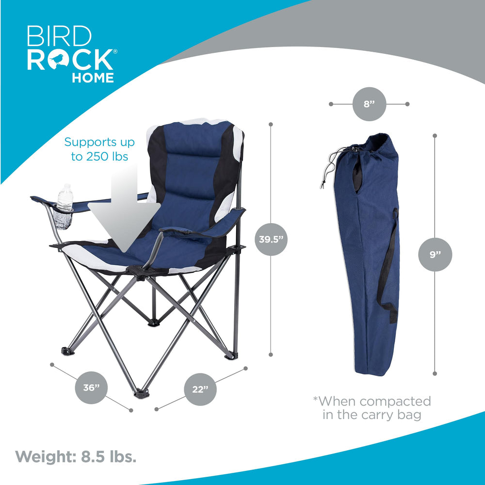Internet's Best padded camping chair with cup holder for drinks at events.