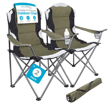 Internet's Best padded camping folding chair 2-pack offers cushioned comfort for outdoor events