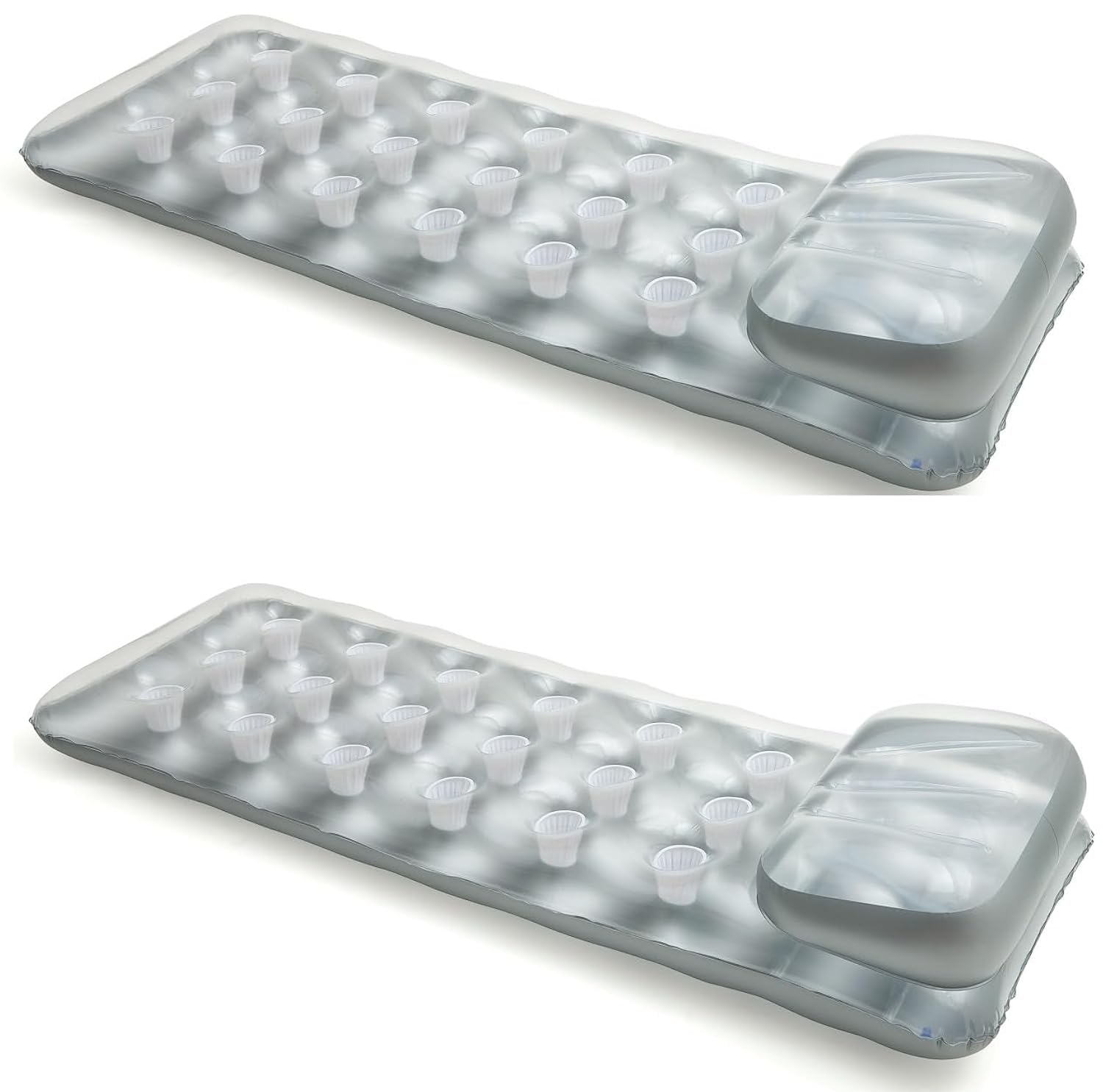Intex 18-pocket Suntanner two-pack pool lounge with built-in pillow.