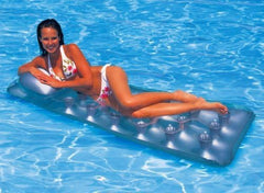 Intex 18-pocket Suntanner French coil-beam mattress offers supportive buoyancy.
