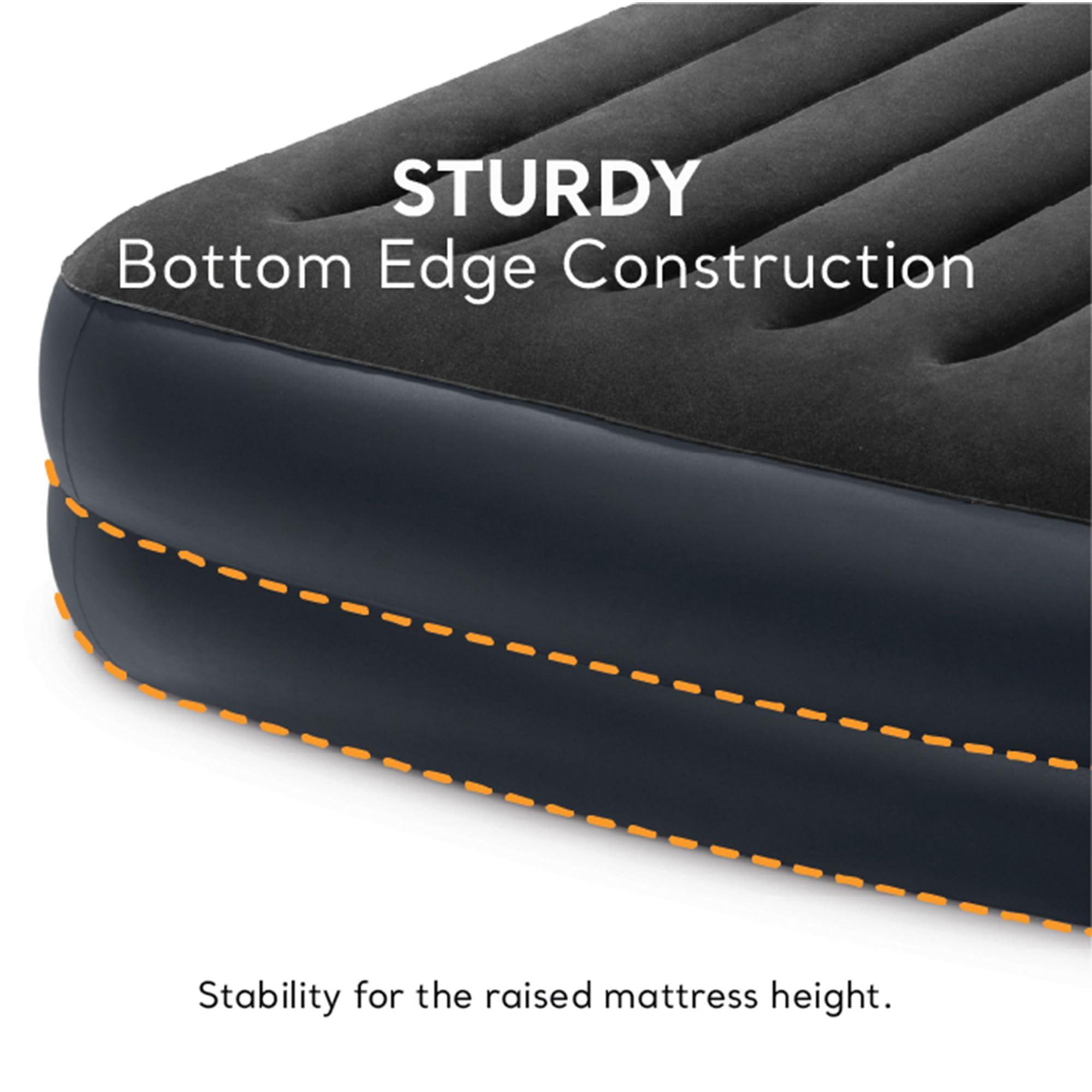 Intex 64123ED 16-5 in bed height for easy access.