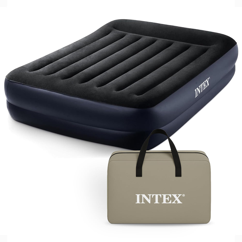 Intex 64123ED queen side view shows stable, roomy sleep surface.