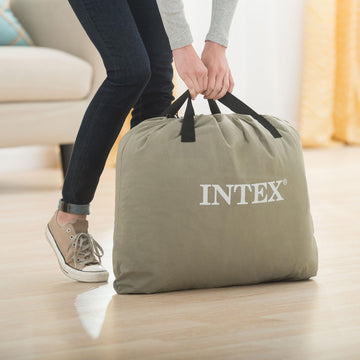 Intex 64123ED queen top view reveals generous sleeping area.
