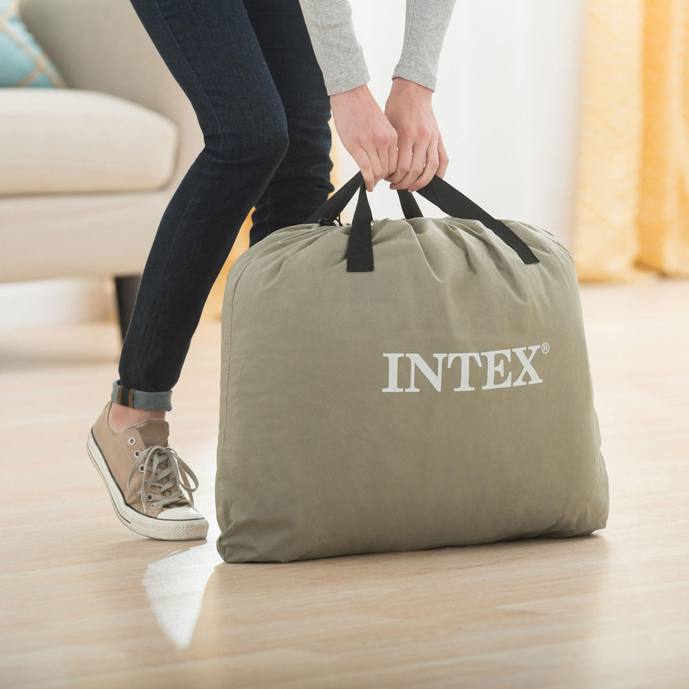 Intex 64123ED queen top view reveals generous sleeping area.