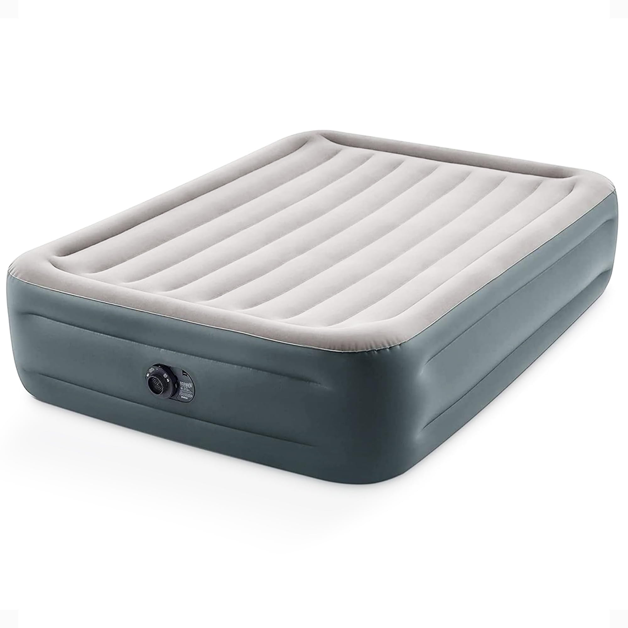 Intex 64125ED Dura-Beam Plus queen bed with stable construction and plush sleeping surface.