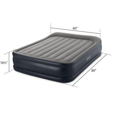 Intex 64135ED Dura-Beam Plus Deluxe Pillow Rest shows 16.5-inch height for easy access and comfort.