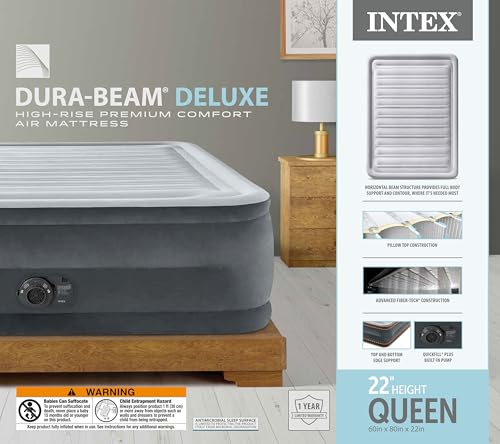 Intex 64417ED 600-lb weight capacity supports a variety of sleepers.
