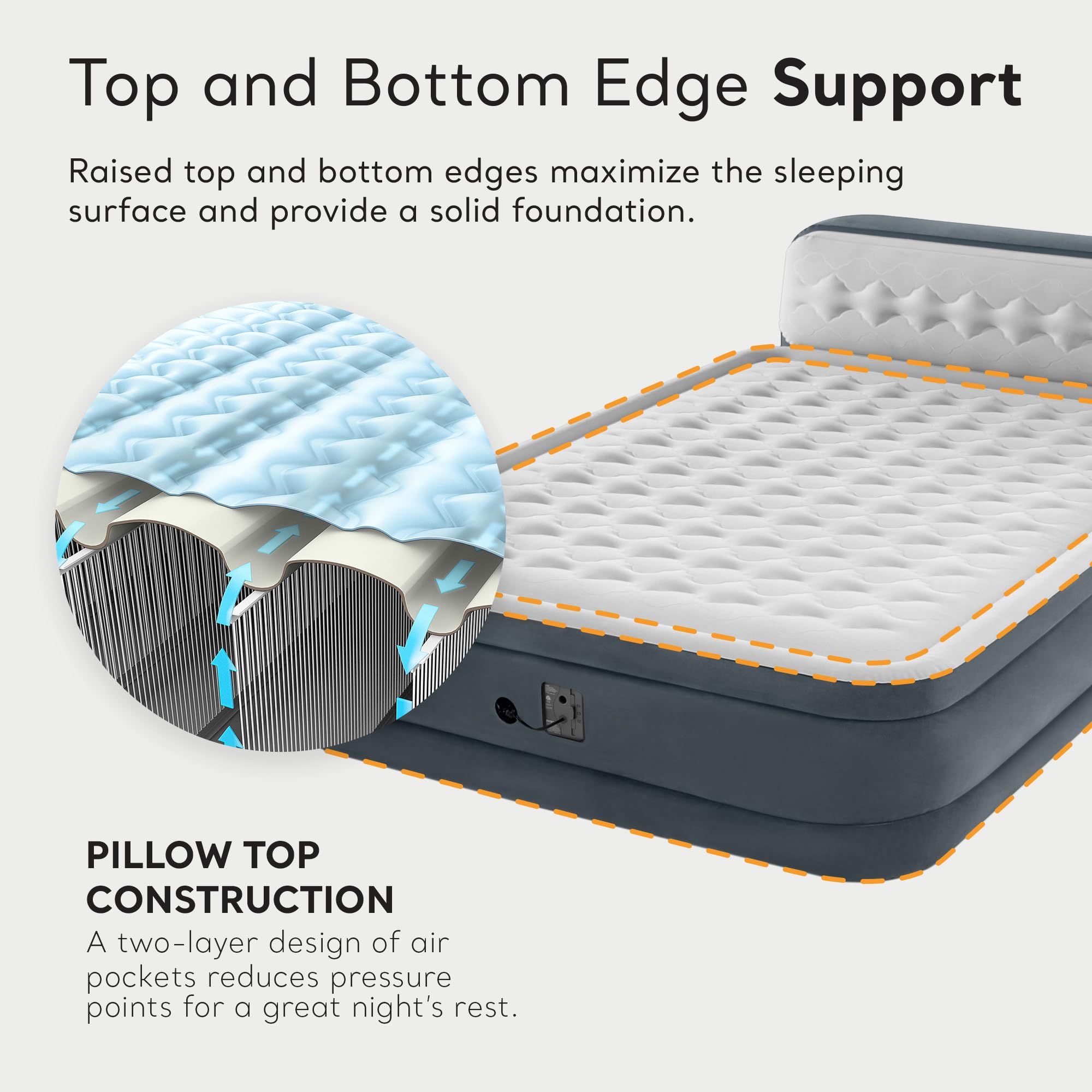 Intex 64447ED 18-inch height offers elevated sleeping surface and easy entry.