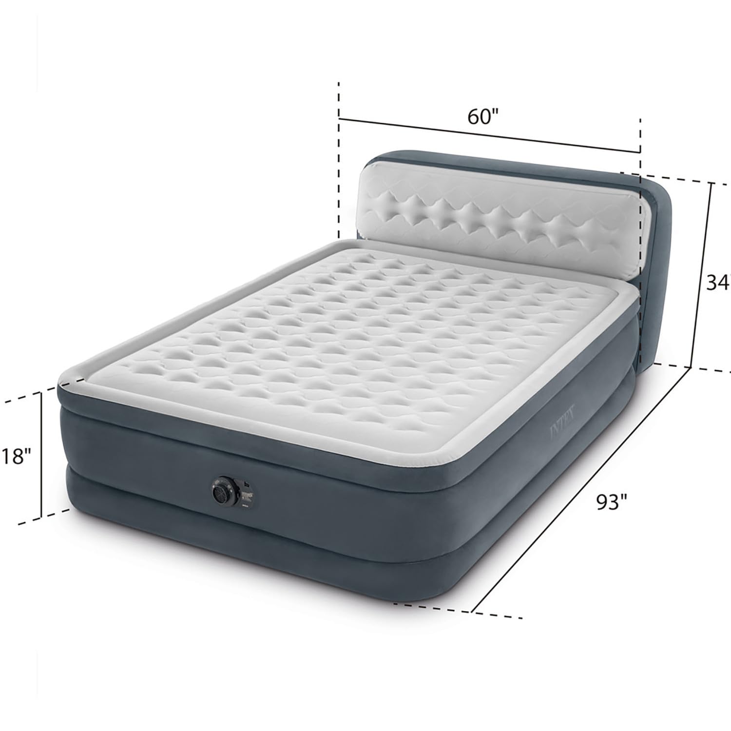 Intex 64447ED headboard close-up showing supportive edge and plush surface.