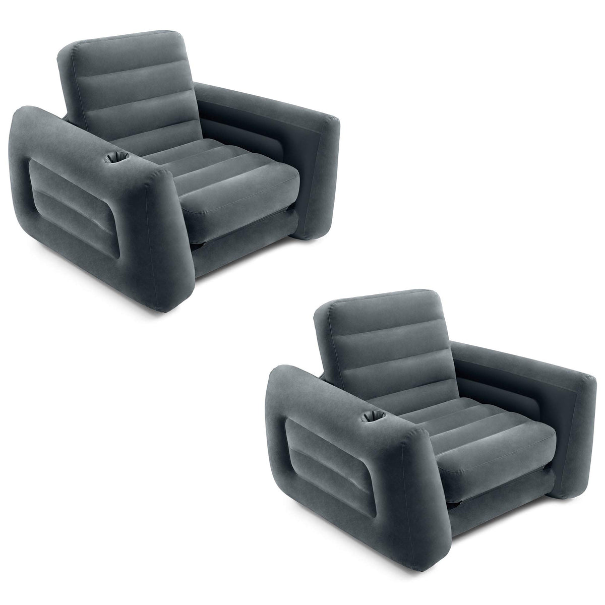 Intex 66551EP pull-out sofa seater in dark gray, ideal for guest seating.