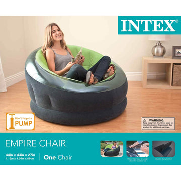 Intex 68581EP ready for outdoor lounging on patios and dorm balconies.