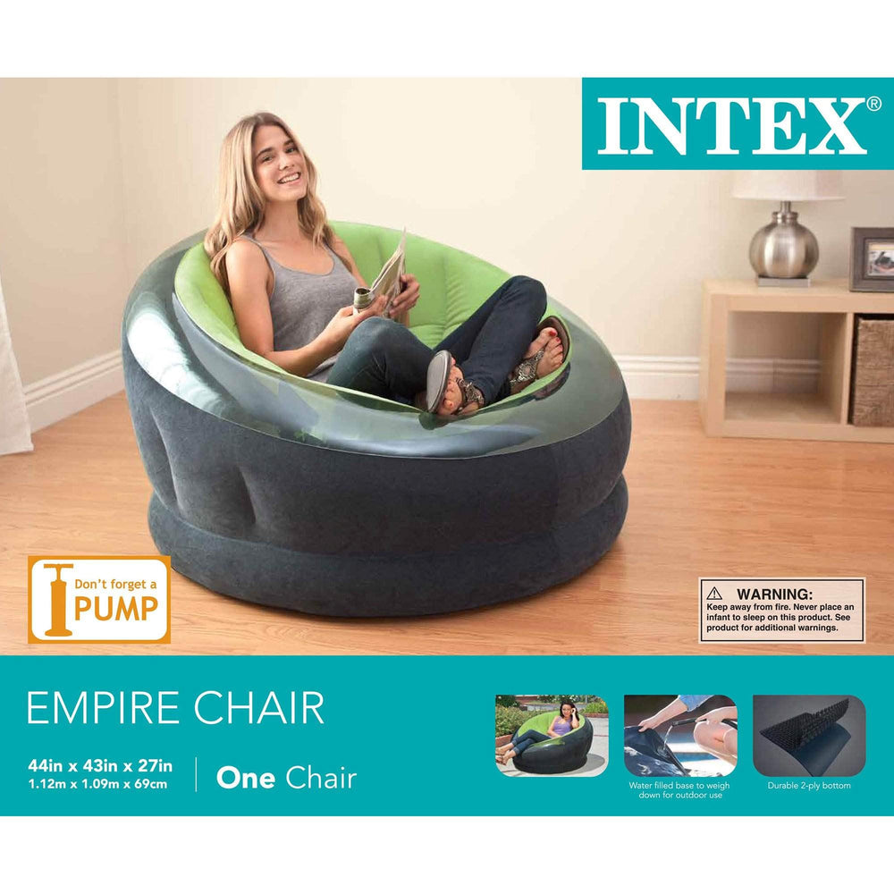 Intex 68581EP ready for outdoor lounging on patios and dorm balconies.