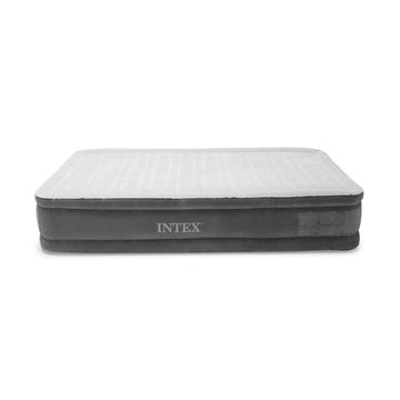Intex Comfort Plush airbed pump close-up showing deflate button