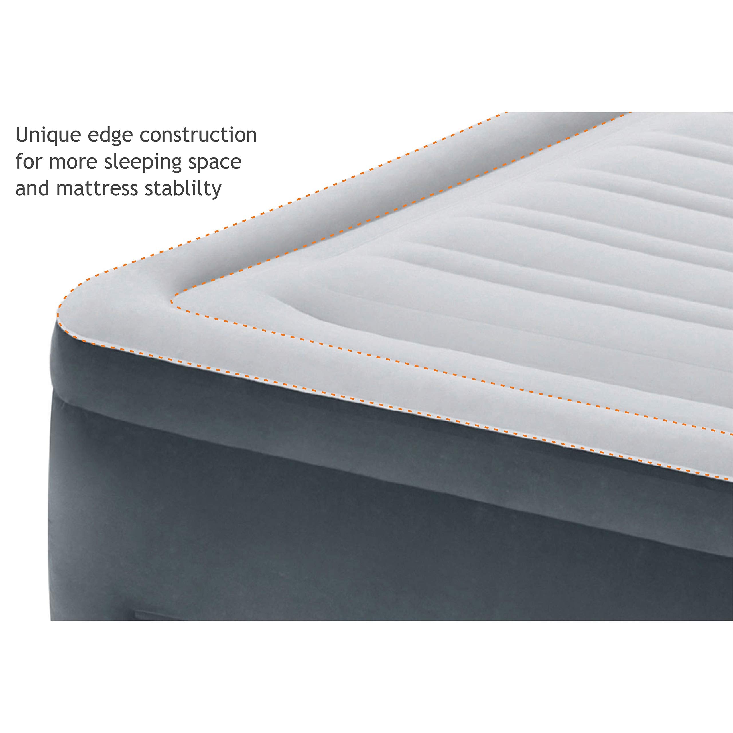 Intex Comfort Plush elevated airbed built-in pump panel supports easy adjustments