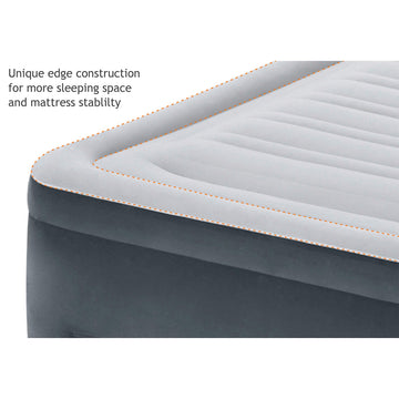 Intex Comfort Plush elevated airbed built-in pump panel supports easy adjustments