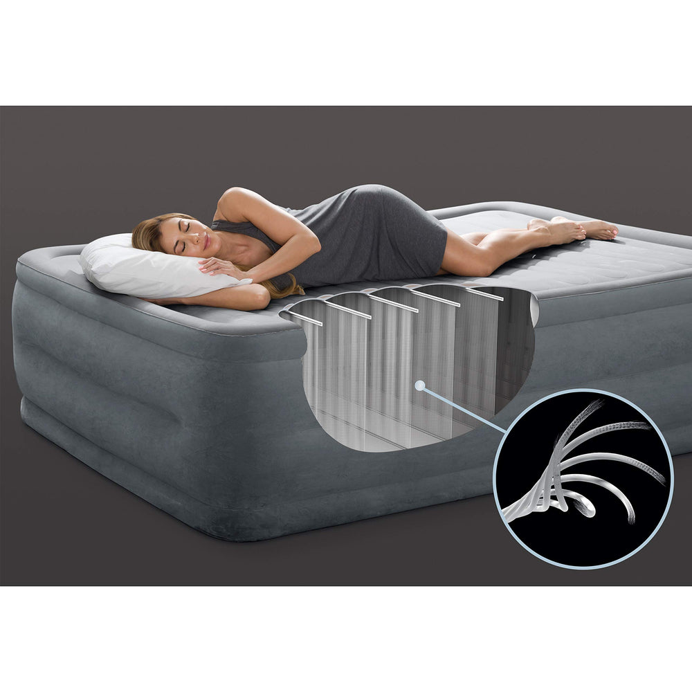 Intex Comfort Plush elevated airbed soft flocking surface delivers cozy sleep