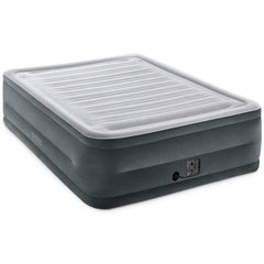 Intex Comfort Plush elevated airbed top view highlights spacious queen sleeping surface for guests