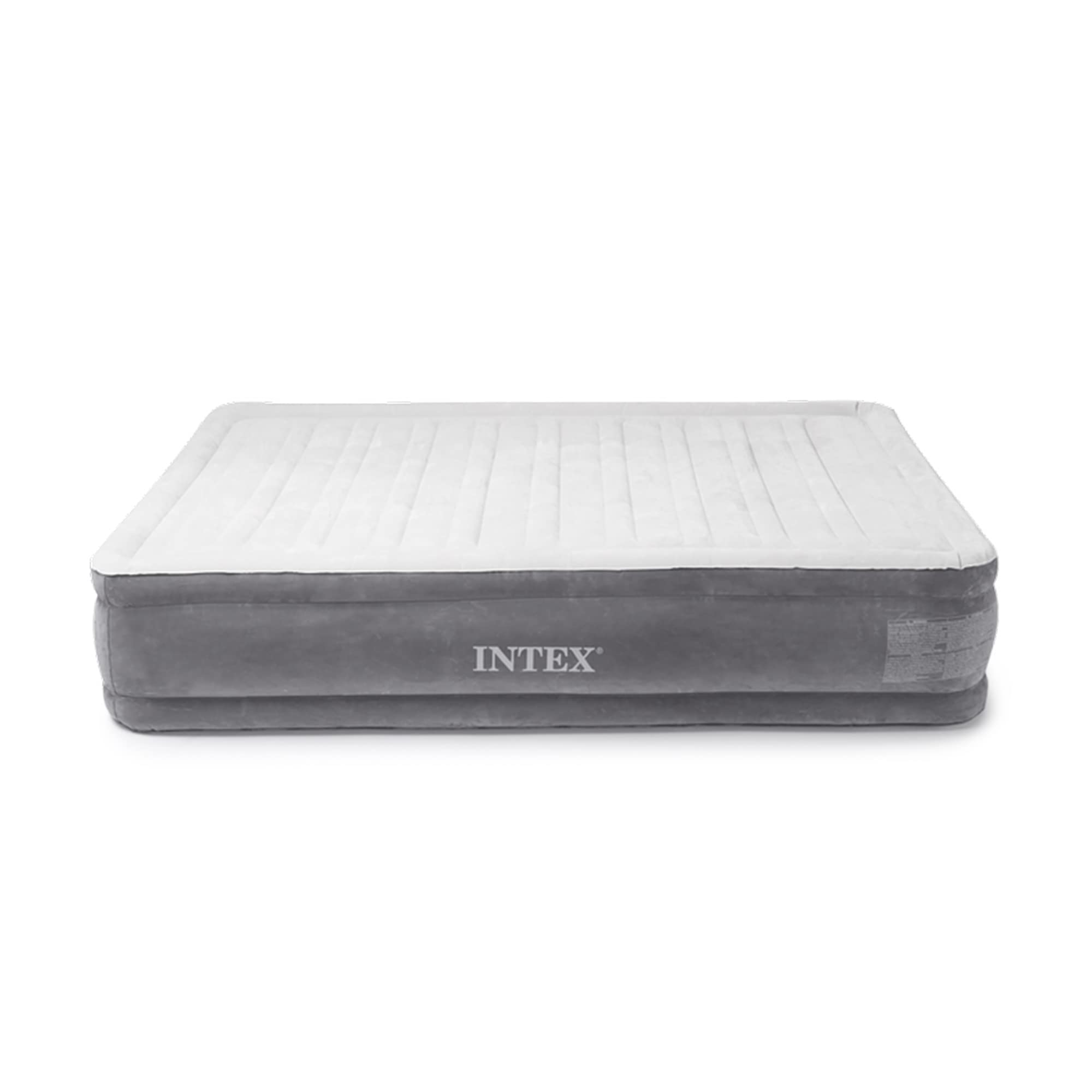 Intex Comfort Plush Mid Rise Airbed inflates in about three minutes with internal pump