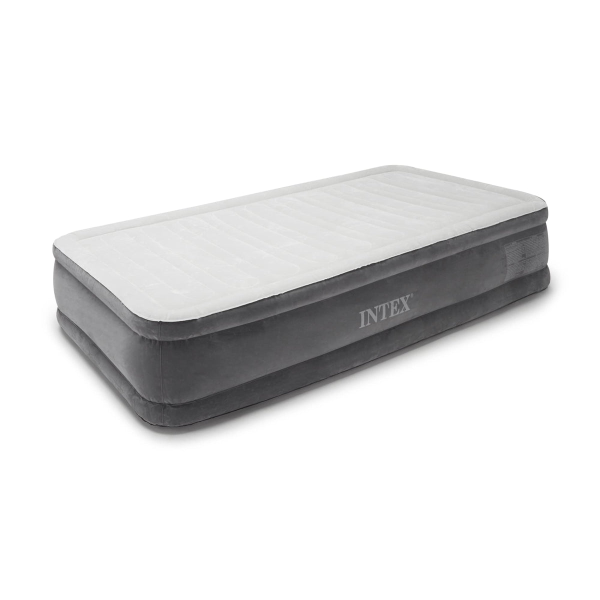 Intex Comfort Plush mid-rise airbed with internal pump for quick guest setup