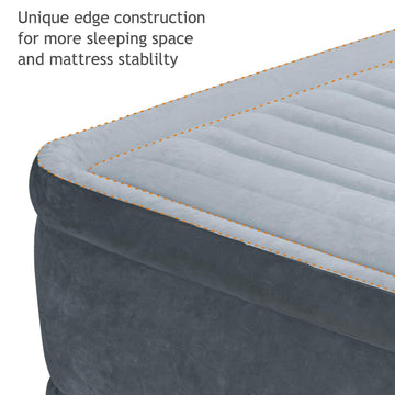 Intex Comfort Plush Mid Rise Airbed supports up to 300 lbs for stable sleep