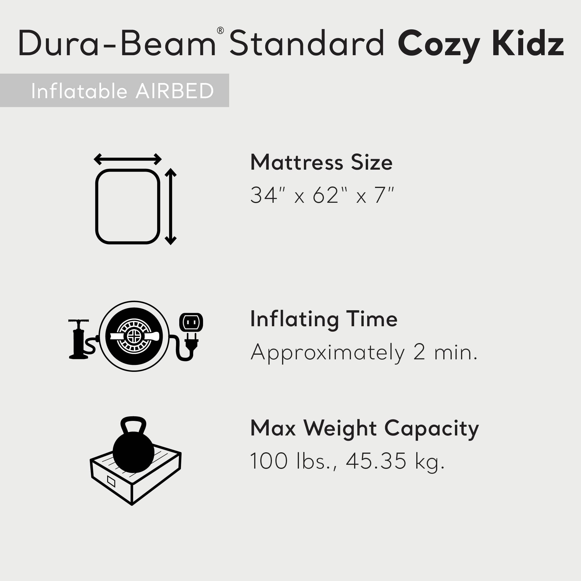 Intex Cozy Kidz airbed ready for setup in a child’s room