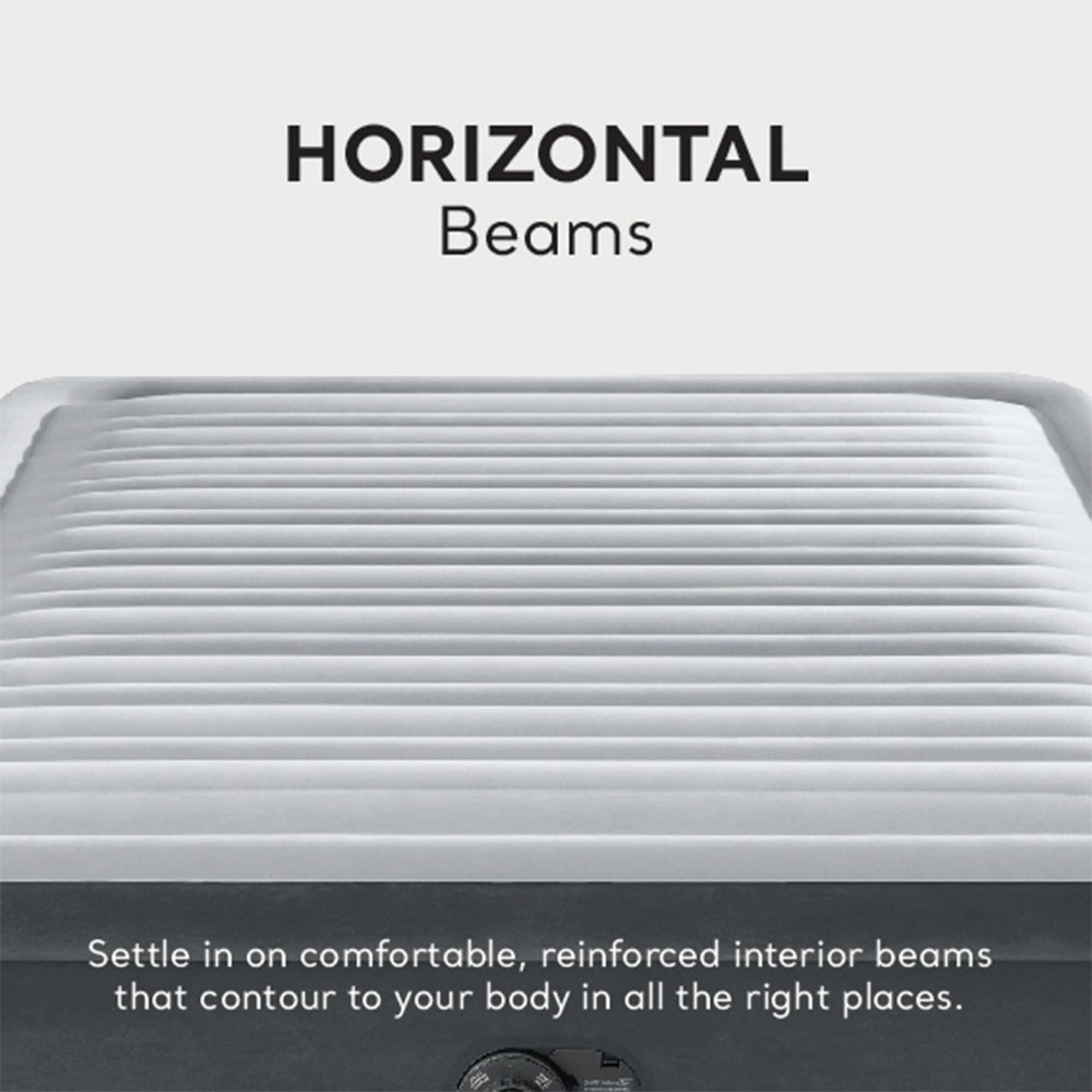 Intex Dura-Beam Deluxe stretch note indicates initial inflation may feel soft before settling.