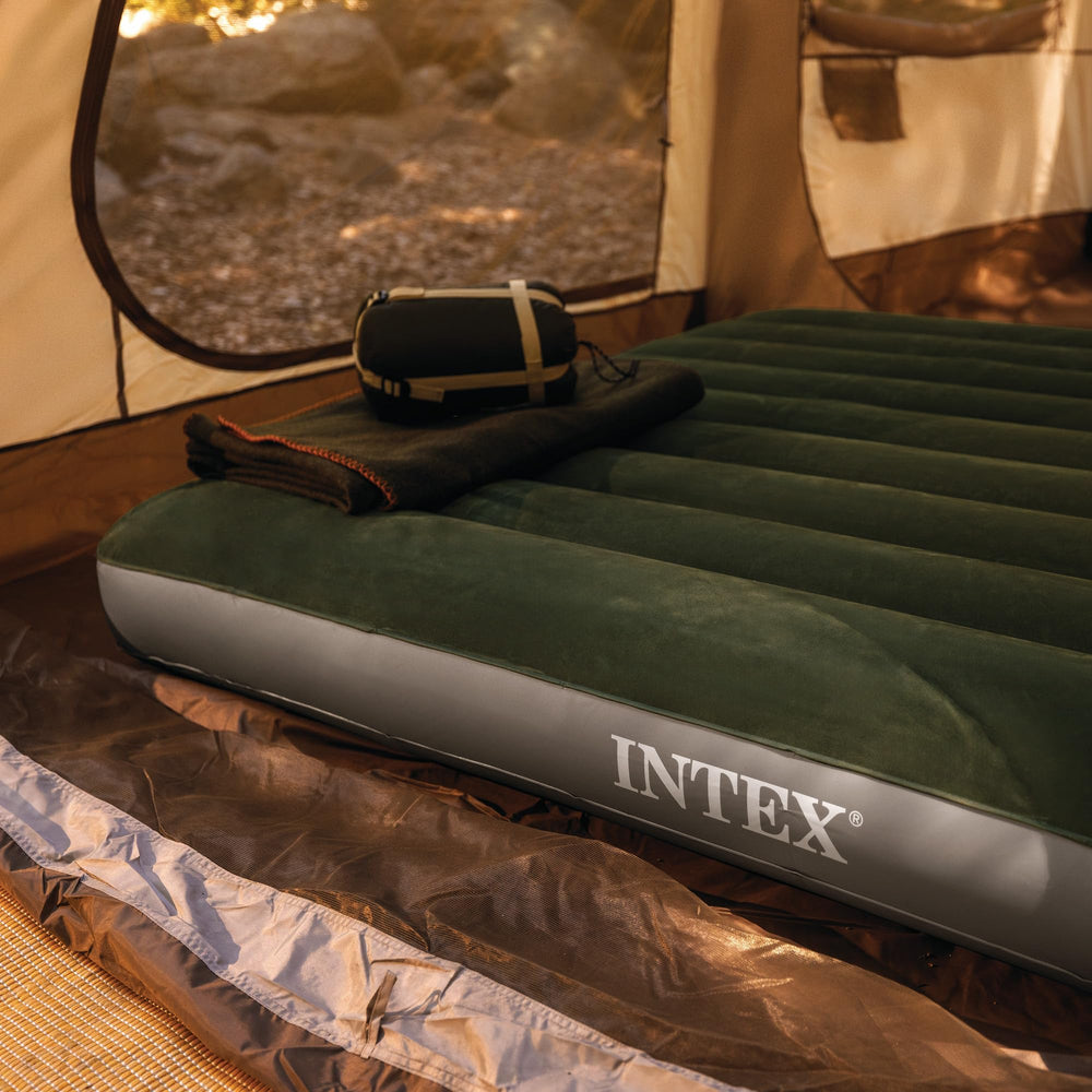 Intex Dura-Beam Downy provides velvety comfort for guests at home or campsite.