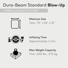 Intex Dura-Beam Pillow Rest built-in pump enables fast inflation