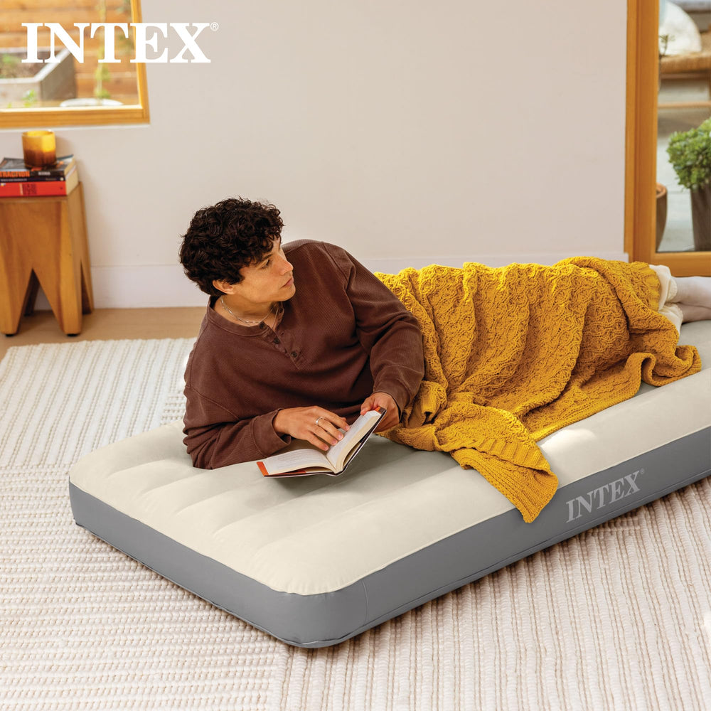 Intex Dura-Beam flocked surface that's soft and easy to clean