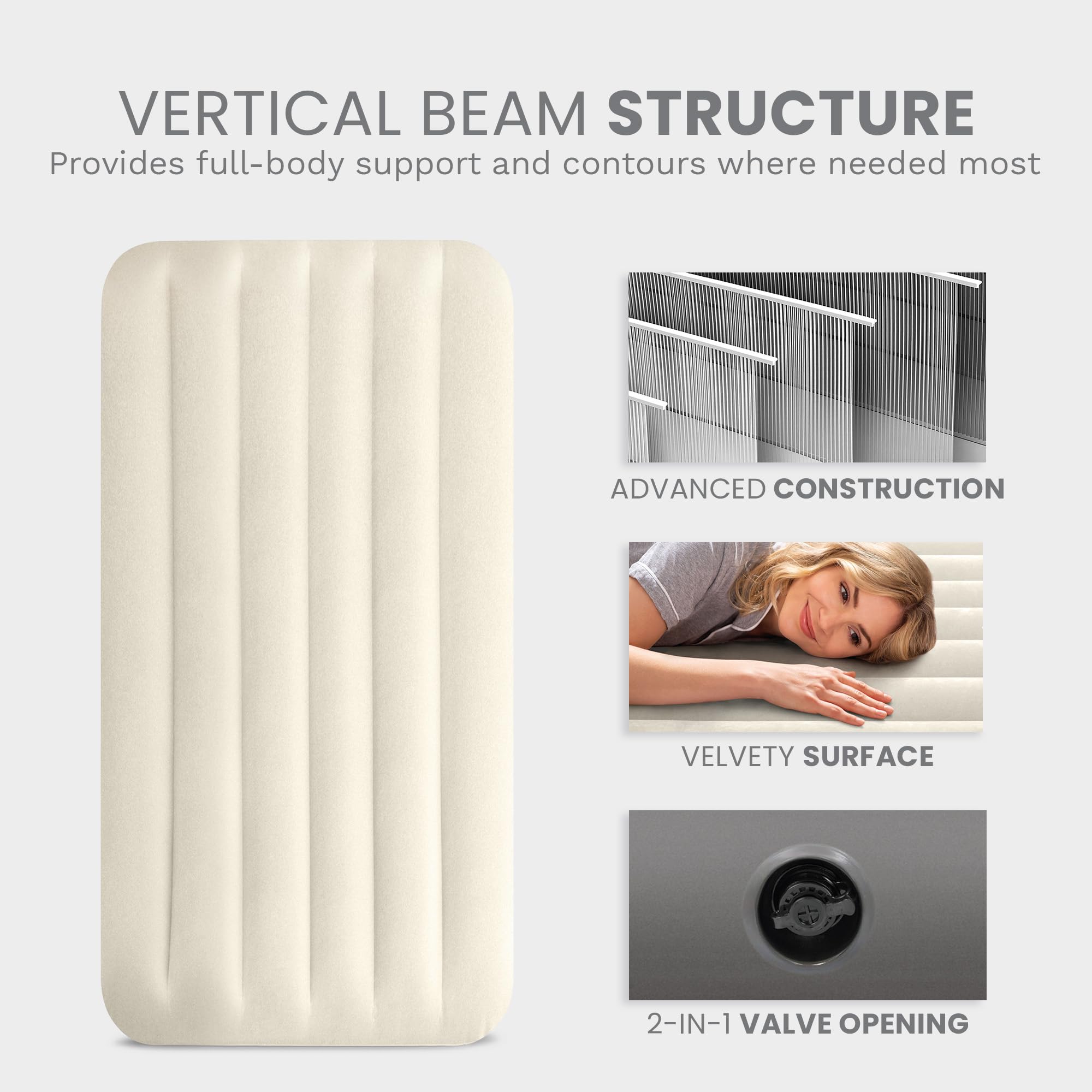 Intex Dura-Beam mattress is lightweight and easy to transport