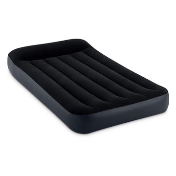 Intex Dura-Beam pillow-top airbed suited for camping and travel extras.