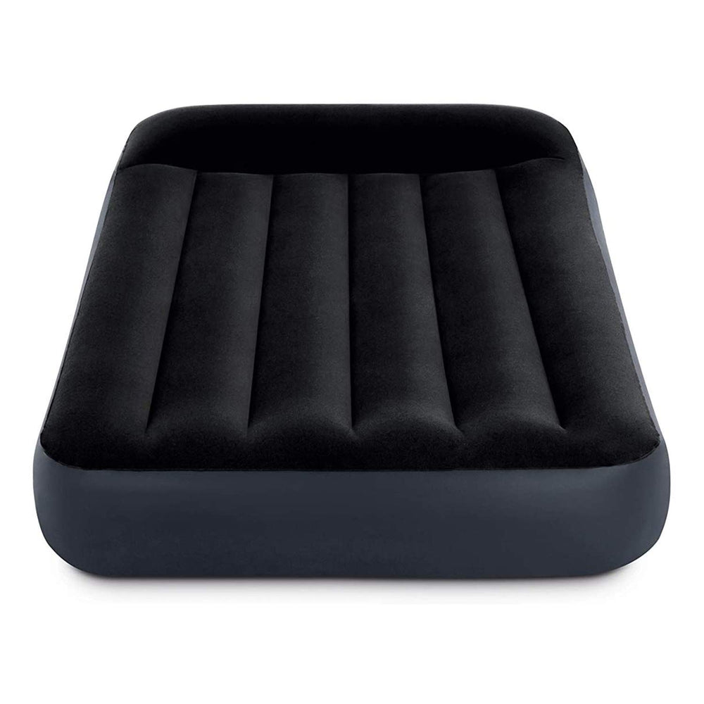 Intex Dura-Beam pillow-top airbed stretch phase shows settling after initial inflate.