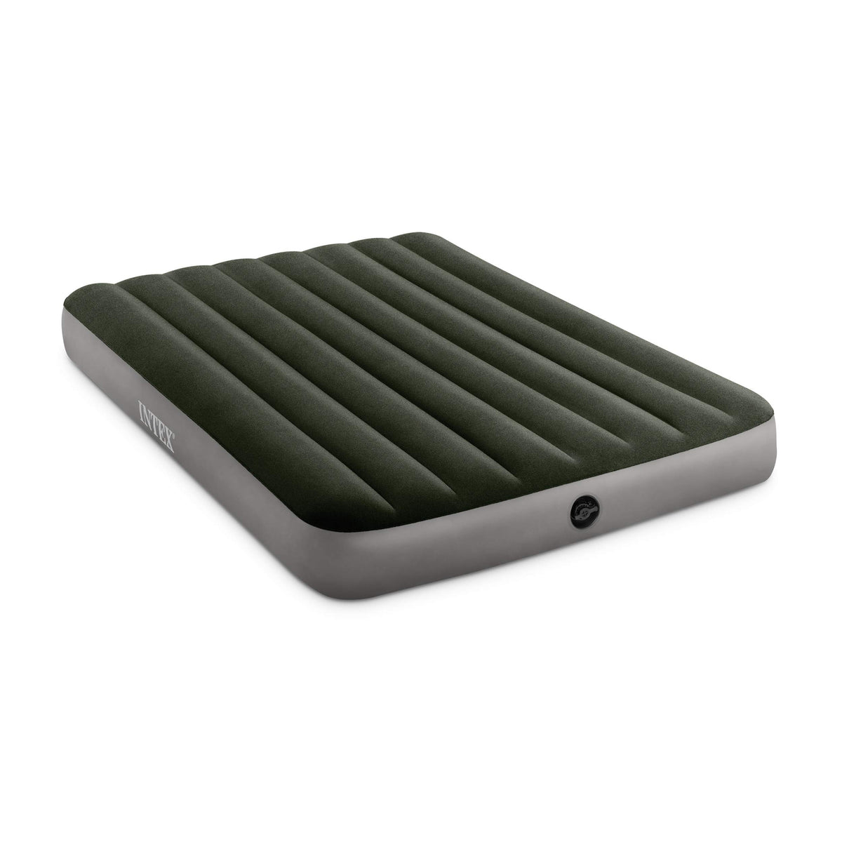 Intex Dura-Beam Standard Prestige air mattress full-size top view for easy guest room setup.