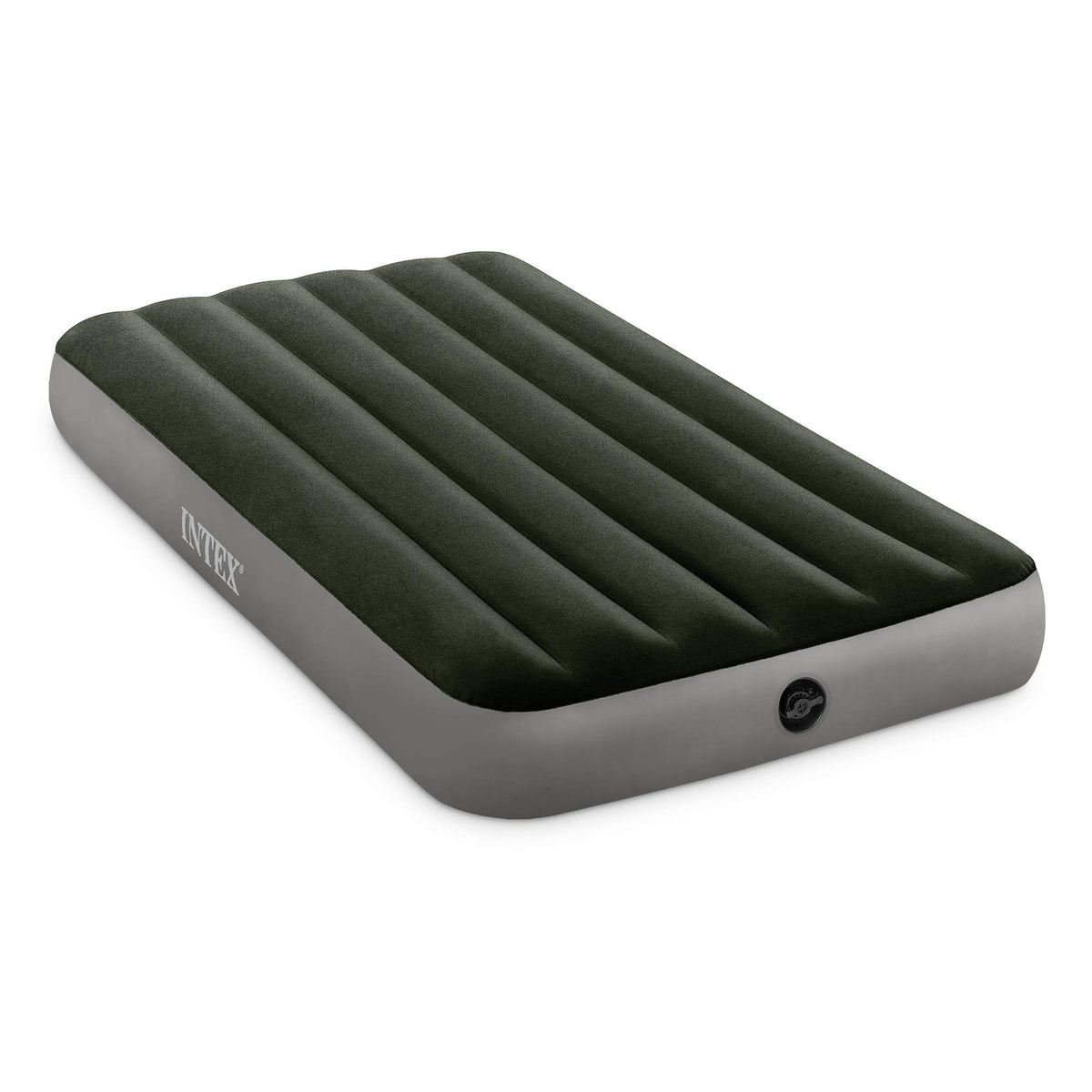 Intex Dura-Beam Standard Prestige air mattress inflated for twin use with solid support.