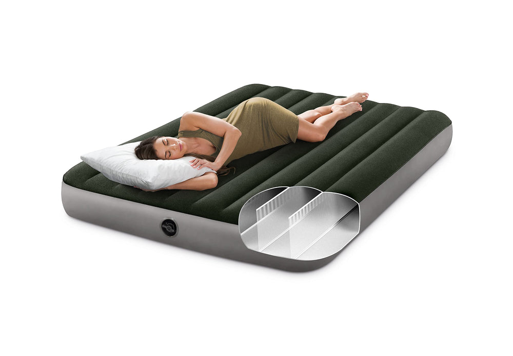 Intex Dura-Beam Prestige supports up to 600 pounds for dependable overnight guests.