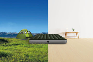Intex Dura-Beam mattress features a 2-in-1 valve for easy inflation and deflation.