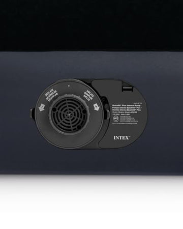 Intex mattress shown as suitable for guests and camping trips.