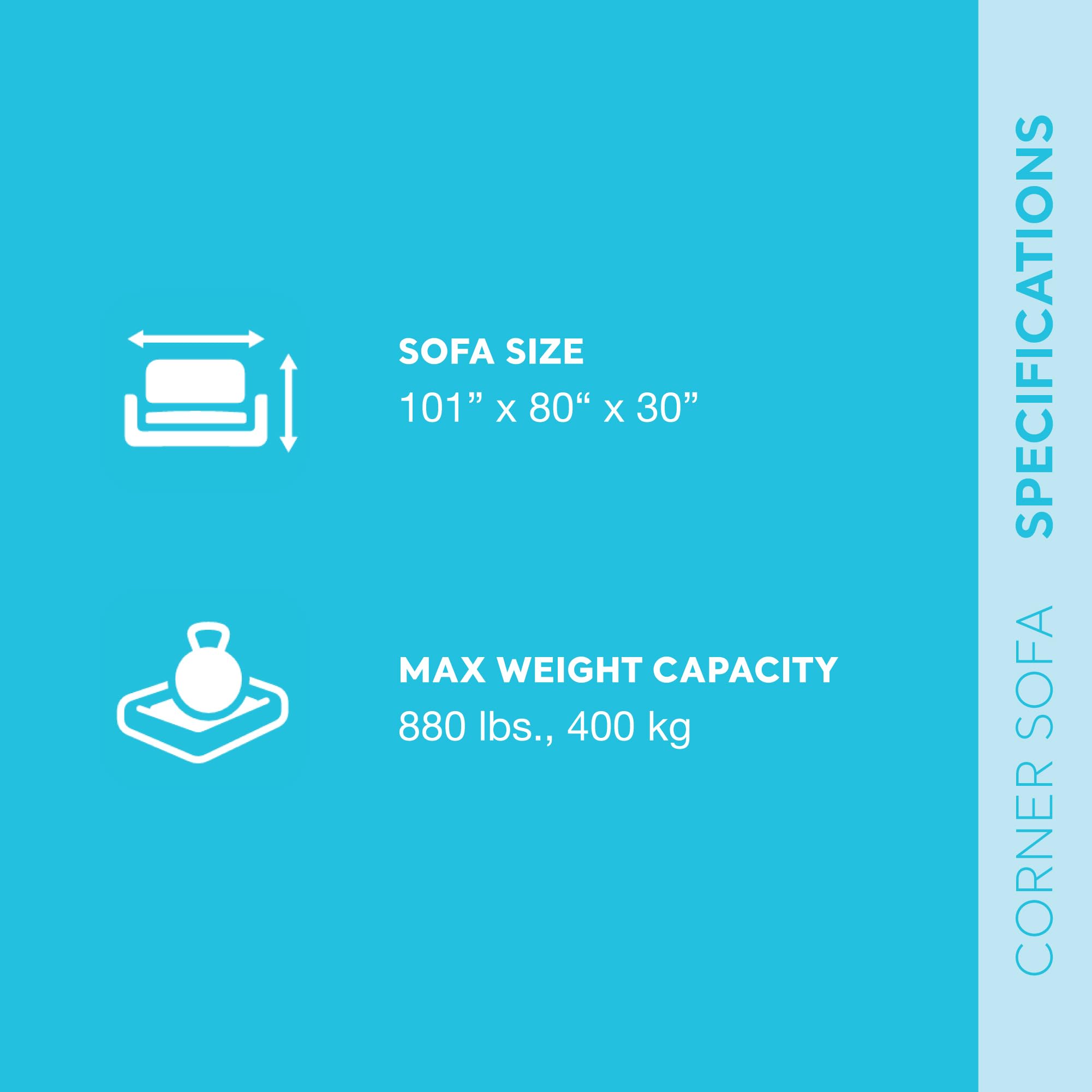 Intex corner sofa converts to queen-size bed for overnight guests.