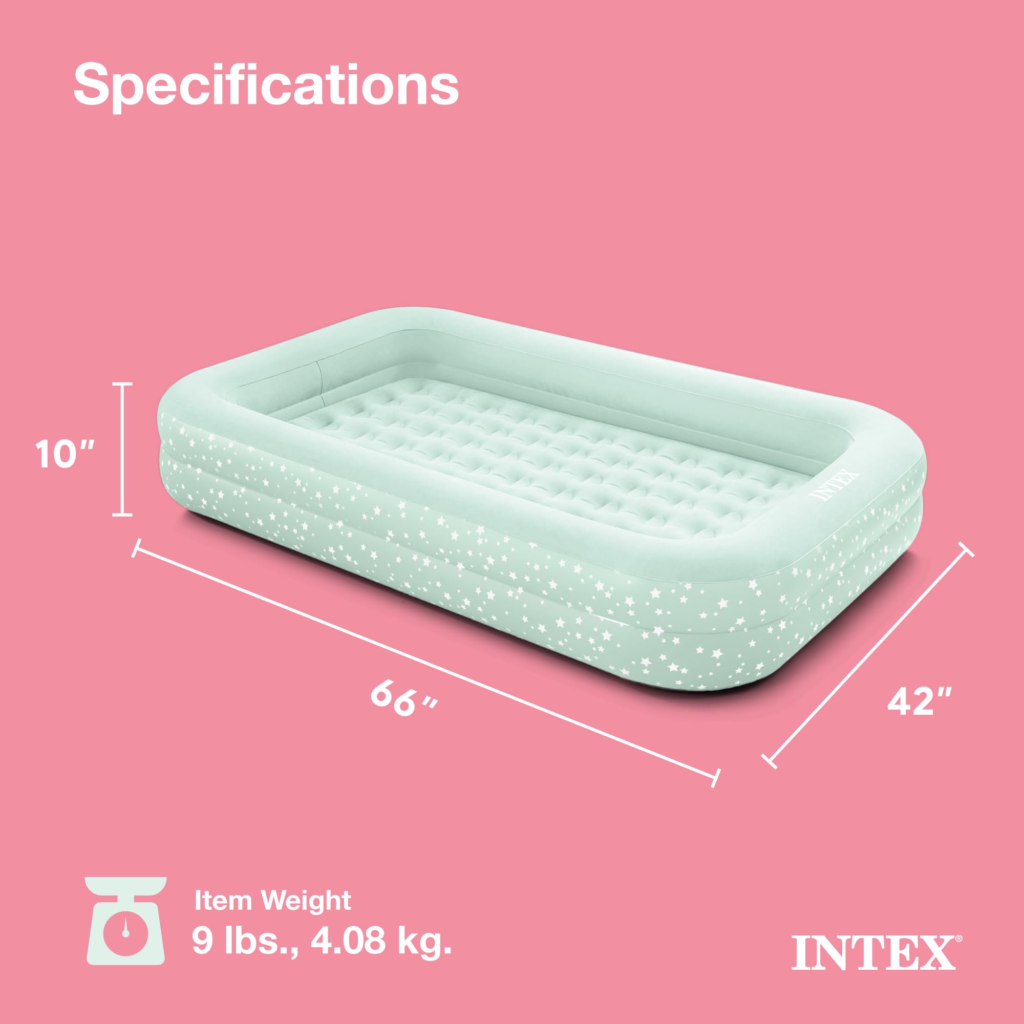 Intex kids travel air mattress double support for stable night rest