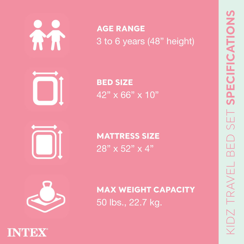 Intex kids travel air mattress hand pump for quick inflation