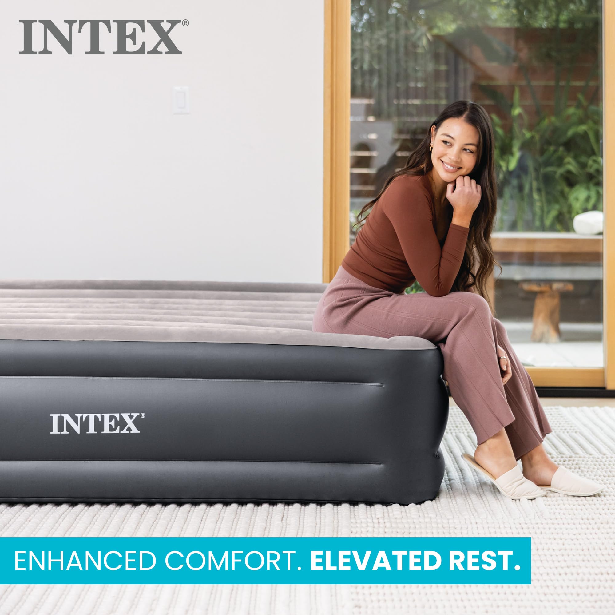 Intex King Air Mattress fiber-tech beams providing stable, supportive sleep