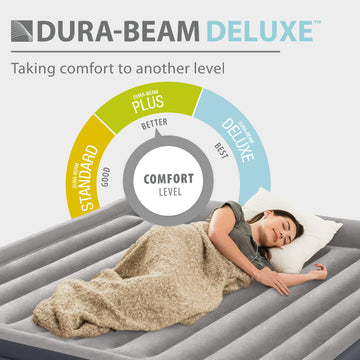 Intex King Air Mattress velvety surface for secure, comfy feel
