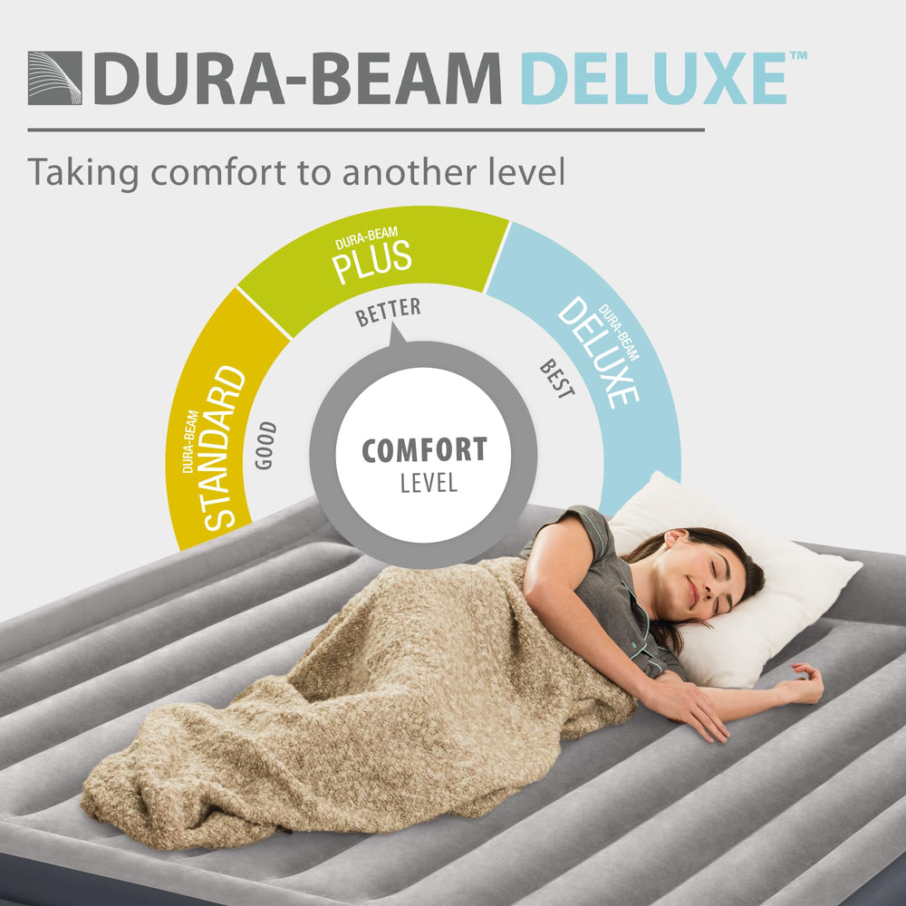 Intex King Air Mattress velvety surface for secure, comfy feel