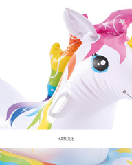 Intex Magical Unicorn Ride handle closeup shows safe grab support